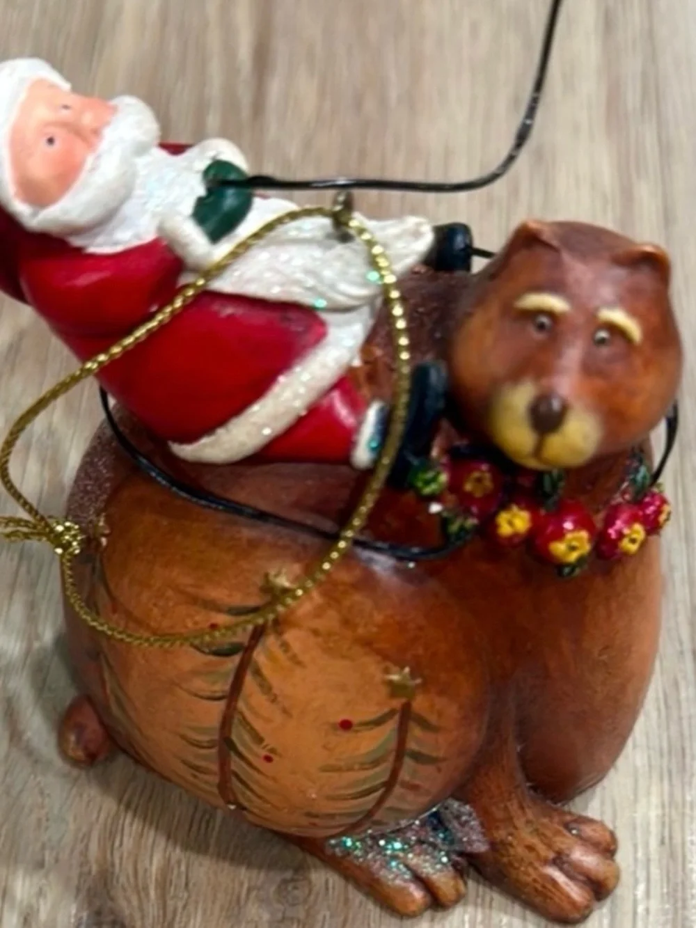Vintage Santa Bear Moose Christmas Ornaments Rustic Woodland Holiday Decor Set